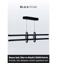 Halo Füme Lineer LED Sarkıt Avize – Kumandalı Dim Edilebilir – Yukarı & Aşağı Işık