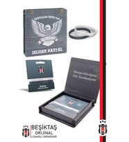 Beşiktaş Orijinal Lisanslı 2'li Silikon Bileklik Kişiye Özel Ahşap Kutulu (Siyah - Beyaz)