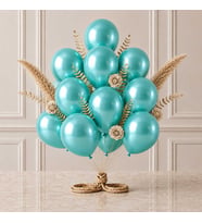 Turkuaz Renk Lateks Metalik Balon (30 cm) - 12 Adet