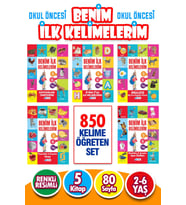 3-6 Yaş İlk Kelimelerim Seti  850 Kelime Öğreten 5 Kitap (Çok Renkli)