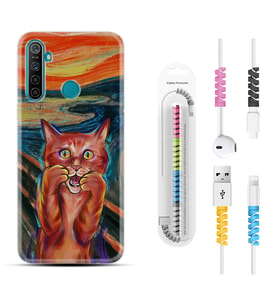 Realme 5i 5 Pro 6i 7 Pro 8 Kılıf Kablo Koruma Spiral Silikon Tablo Cat 1788