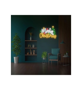 Merry Christmas Yazılı Yılbaşı Temalı Neon Tabela