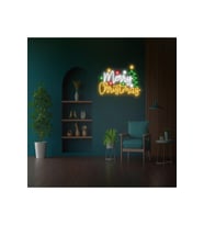 Merry Christmas Yazılı Yılbaşı Temalı Neon Tabela