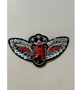 9X5 CM PUL PAYETLİ ZİRKON TAŞLI KELEBEK APLİKE ARMA YAMA AKSESUAR