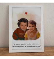 Çocukluk Fotoğrafı Birleştirme ( çerçevesiz ) a4 21x30 cm fotoğraf kağıdına baskı