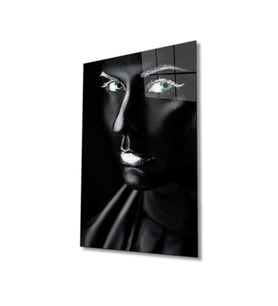 Miyrem Glasses Collection -A1^#  Siyah Parıltılı Kadın Cam Tablo (Çok Renkli)