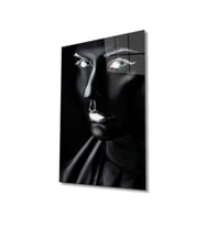 Miyrem Glasses Collection -A1^#  Siyah Parıltılı Kadın Cam Tablo (Çok Renkli)