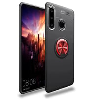 Durukar® Huawei Y6P Kılıf Range Yüzüklü Silikon - Siyah-Kırmızı