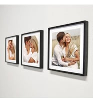Kişiye Özel Fotoğraflı Yapışan Sök Tak Kare Çerçeve Siyah 3'lü