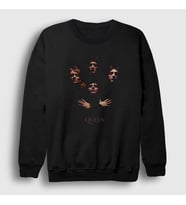 Presmono Unisex Siyah Band Queen Sweatshirt 101531tt