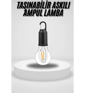 Şarjlı Askılı Ampul 1 Adet Taşınabilir Bahçe Lambası