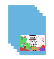 Fon Kartonu 50x70 cm 120 gr 5 Adet 50*70 cm Renkli Fon Kartonu Kağıdı 120 Gr Okul Sınıf Etkinlik Kreş Okul Öncesi (Açık Mavi)