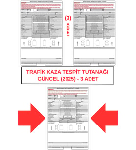 Trafik Kaza Tesit Tutanağı Güncel (2025) - 3 Adet