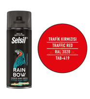 Selsil Rainbow Akrilik Sprey Boya TRAFİK KIRMIZI 400 ml. - RAL3020