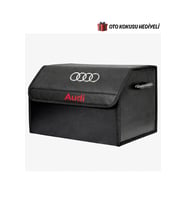 Audi Marka Logolu Oto Bagaj Organizer Çanta Oto Bagaj Çantası 2 Bölmeli Suni Deri
