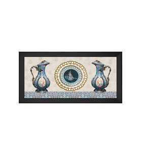 Etnik Motifli Kanvas Tablo 50 x 70 cm Siyah Çerçeve
