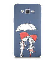 Samsung Galaxy J7 Uyumlu Lansman Kılıf Aşk Tasarımlı İçi Kadife Kapak-Petrol Mavisi (Şeffaf)