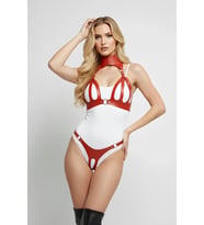 Mulvxbrf Brf02 Bordo Harness Takım Deri Tokalı Yüksek Yaka Vücut Aksesuarı - Brf1089 (Mulvix)