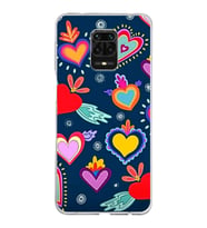 PrintiFy Xiaomi Redmi Note 9 Pro ile Uyumlu 1mm Slim Fit Retro Colors 3 Baskılı Şeffaf  Kılıf