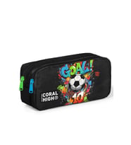 Coral High Kids Siyah Goal Desenli İki Bölmeli Kalem Çantası 31053