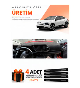 CITROEN C4X DİSPLAYSİZ (2020-2026) Uyumlu Torpido Koruma Örtüsü Oto Kılıfı - Siyah