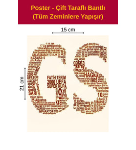 Sarı Kırmızı Tarihi, Çift Taraflı Bantlı, Tüm Zeminlere Yapışır, (15 x 21 cm)