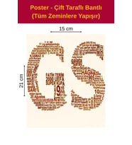 Sarı Kırmızı Tarihi, Çift Taraflı Bantlı, Tüm Zeminlere Yapışır, (15 x 21 cm)