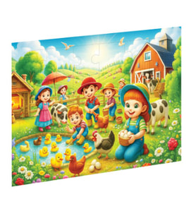 Çiftlikteki Çukları Ahşap Puzzle
