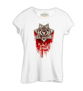 The Walking Dead - Sheriff Beyaz Kadın Tshirt