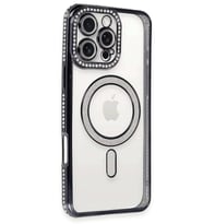 iPhone 16 Pro Kılıf Joke Simli Magneticsafe Kılıf - Siyah