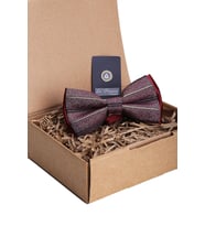 Bordo - Bej Çizgi Desen Papyon P1160