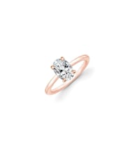 14k Rose Altın Oval Tektaş Yüzük