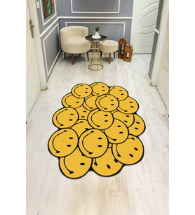 Modern Desenli Dijital Baskı Kaymaz Taban Halı H0894