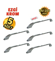 5 Adet Metal Ezgi Mobilya Çekmece Dolap Kulpu Krom 192-224mm