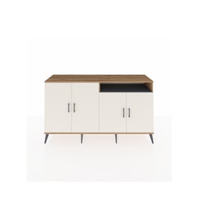 Kronos Konsol 6 Raflı 4 Kapaklı 176x59x99 Çam-Aytaşı/Antrasit