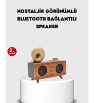 Retro Gramofon Tasarımlı Bluetooth Hoparlör - 3d Stereo Ses, 1800 Mah Batarya