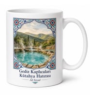 Gediz Kaplıcaları Kütahya Hatırası Hediye Çay Kupası Porselen Bardak