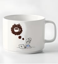 Kahve Vakti Tasarımlı Porselen Kupa Nescafe Fincanı