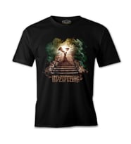 Led Zeppelin - Stairway to Heaven Angel Siyah Erkek Tshirt