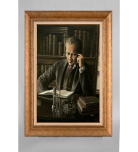 Altın Varaklı Çerçeveli Paspartulu Atatürk Tablo a317 (Gold)