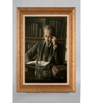 Altın Varaklı Çerçeveli Paspartulu Atatürk Tablo a317 (Gold)