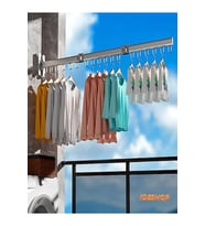 Elbise Kurutma Askısı, Katlanabilir Balkon, Çamaşırhane, Banyo Alüminyum Çubuk 360° Dönen,