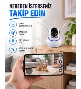 Akıllı IP Güvenlik Kamerası – 1080P HD, Gece Görüşlü, Hareket Algılamalı Yeni Nesil