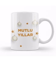 Yılbaşı Yeni Yıl Konseptli Mutlu Yıllar Hediye 05 Kupa Bardak Porselen