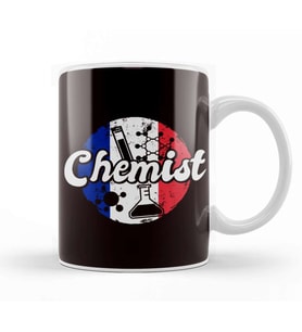 Chemist France Flag Laboratory Chemistry Pharmacist Lab Tech Kupa Bardak Porselen
