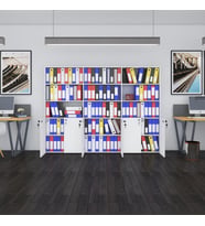 Kenzlife klasör dolabı kilitli kutalmış byz 175*240*30 klasörlük kitaplık ofis arkalıksız