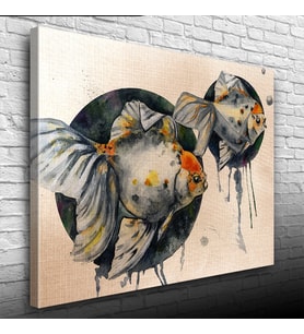 Gri Balık Kanvas Tablo 50 x 70