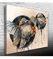 Gri Balık Kanvas Tablo 50 x 70