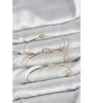 Zirkon Taşlı Gold Renk Tek Taş Model 3'lü Kadın Bileklik Kombini 5886 - EEEEEE3293-7354