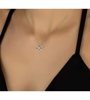 SONSUZLUK 925 AYAR SWAROVSKİ TAŞLI KOLYE